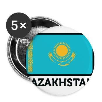 National Flag Of Kazakhstan - Buttons large 2.2''/56 mm (5-pack) - white - Front