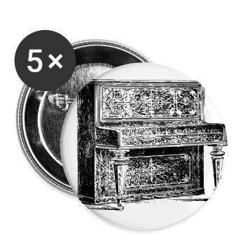 Klavier - Buttons groß 56 mm (5er Pack) - Weiß - Vorne