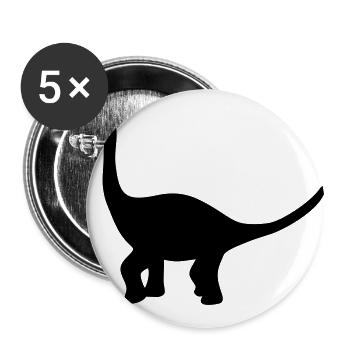 Dinosaur brachiosaurus gift - Buttons large 2.2''/56 mm (5-pack) - white - Front