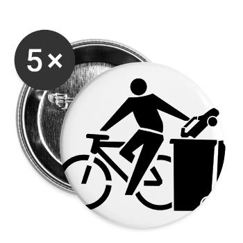 bicycle mountain bike cyclist mountainbike fahrrad - Buttons groß 56 mm (5er Pack) - Weiß - Vorne