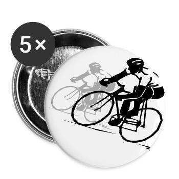 bicycle mountain bike cyclist mountainbike fahrrad - Buttons groß 56 mm (5er Pack) - Weiß - Vorne