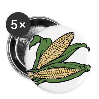 culture du maïs maïs de maïs légumes de légumes de légumes - Lot de 5 grands badges (56 mm) - blanc - Devant
