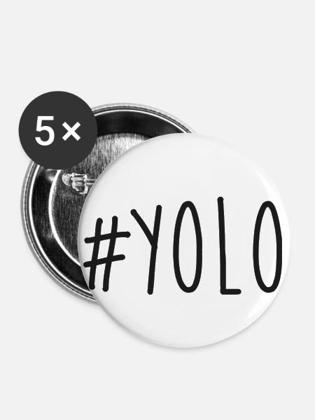 #YOLO - Buttons groß 56 mm (5er Pack) - Weiß