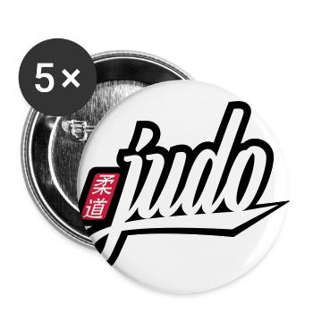 judo - Buttons large 2.2''/56 mm (5-pack) - white - Front
