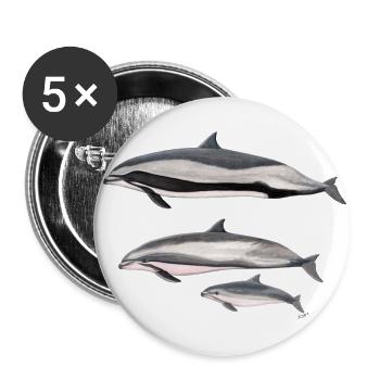 Fraser dolphin - Fraser's dolphin - Dauphin - Buttons large 2.2''/56 mm (5-pack) - white - Front