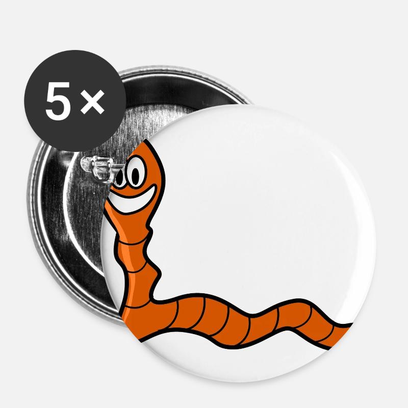 Worms - Buttons large 2.2''/56 mm (5-pack) - white