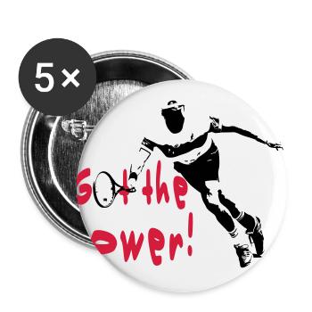 Tennis - Buttons groß 56 mm (5er Pack) - Weiß - Vorne