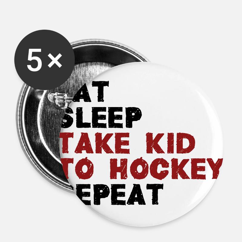 Take kid to hockey - Buttons large 2.2''/56 mm (5-pack) - white