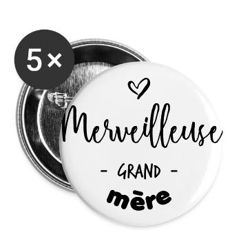 merveilleuse grand-mère - Lot de 5 grands badges (56 mm) - blanc - Devant