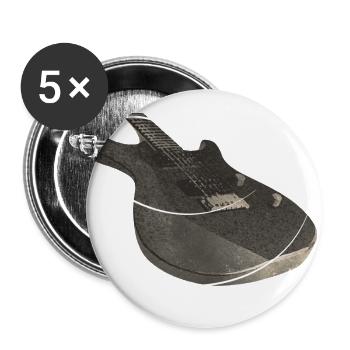 Guitare - Guitare - Lot de 5 grands badges (56 mm) - blanc - Devant
