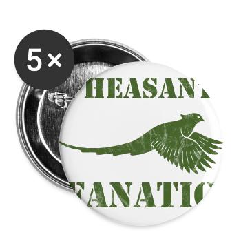 Jagd, Jäger, Halali, Geschenk, Shirt, Fasan - Buttons groß 56 mm (5er Pack) - Weiß - Vorne