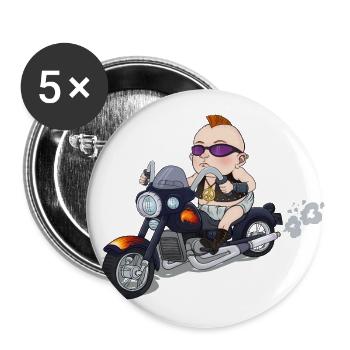 Baby Rider - Buttons groß 56 mm (5er Pack) - Weiß - Vorne