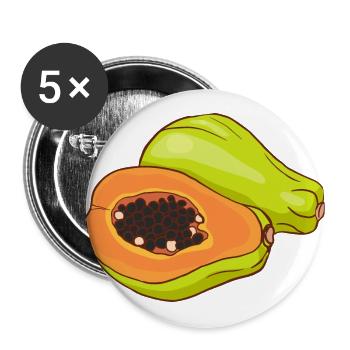 Papaya Melonenbaum Papayabaum - Buttons groß 56 mm (5er Pack) - Weiß - Vorne