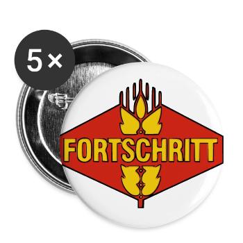 Fortschritt schwarz-rot-gold - Buttons groß 56 mm (5er Pack) - Weiß - Vorne