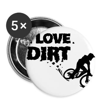 J'aime le cadeau de sport de roue de vélo de montagne de la saleté - Lot de 5 grands badges (56 mm) - blanc - Devant