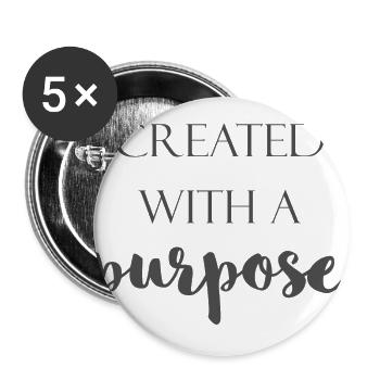 Created with a purpose - Buttons groß 56 mm (5er Pack) - Weiß - Vorne