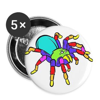 Spider Funny - Buttons groß 56 mm (5er Pack) - Weiß - Vorne