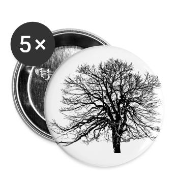 Baum - Die Natur - Buttons groß 56 mm (5er Pack) - Weiß - Vorne
