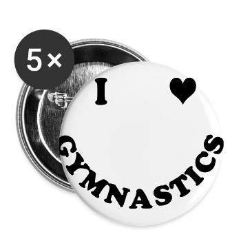 Gymnastik - Buttons groß 56 mm (5er Pack) - Weiß - Vorne