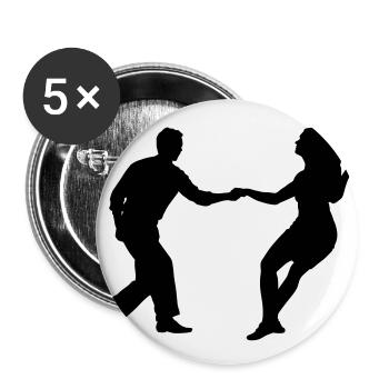 Swing-Tänzer - Buttons groß 56 mm (5er Pack) - Weiß - Vorne