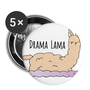 No Drama Lama ... - Buttons large 2.2''/56 mm (5-pack) - white - Front