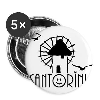 Santorini (1c) - Buttons groß 56 mm (5er Pack) - Weiß - Vorne