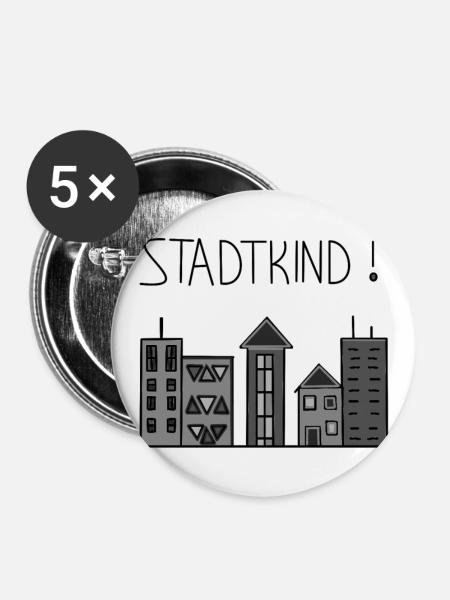 Stadtkind - Buttons large 2.2''/56 mm (5-pack) - white
