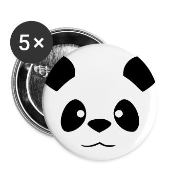 Süßer Panda - Lustiges Tier Design - Buttons groß 56 mm (5er Pack) - Weiß - Vorne