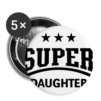 Fille superbe - Lot de 5 grands badges (56 mm) - blanc - Devant