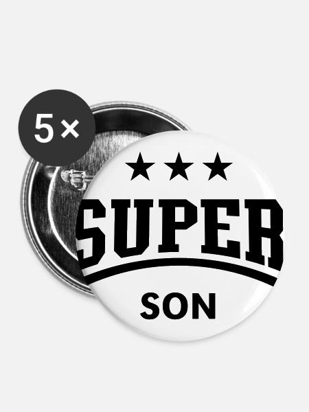 Super Son - Buttons groß 56 mm (5er Pack) - Weiß