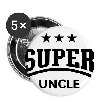 Oncle superbe - Lot de 5 grands badges (56 mm) - blanc - Devant