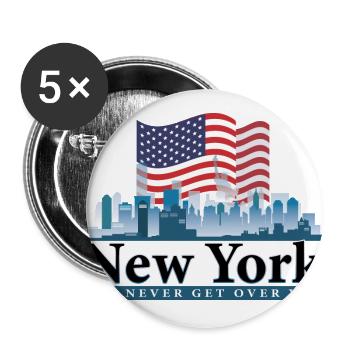 New York - Buttons groß 56 mm (5er Pack) - Weiß - Vorne