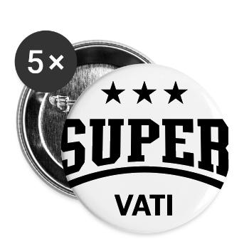 Super Dad - Lot de 5 grands badges (56 mm) - blanc - Devant