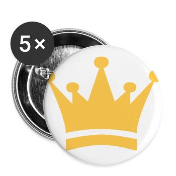 Couronne - Lot de 5 grands badges (56 mm) - blanc - Devant