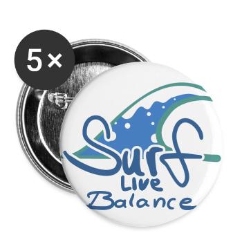 Logo de surf - Lot de 5 grands badges (56 mm) - blanc - Devant