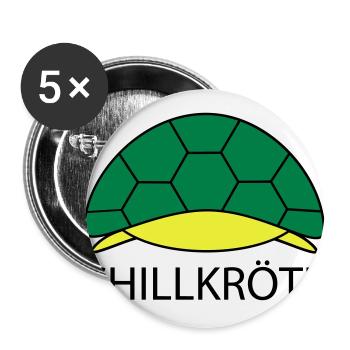 Schildkröte hängt ab - Buttons groß 56 mm (5er Pack) - Weiß - Vorne