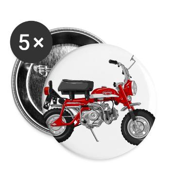 Monkey Z50A DE | candy ruby red - Buttons groß 56 mm (5er Pack) - Weiß - Vorne