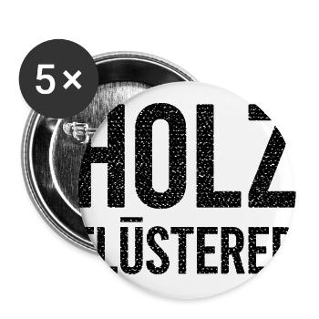 Holzflüsterer - Buttons groß 56 mm (5er Pack) - Weiß - Vorne