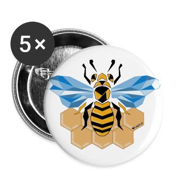 BEE - Lot de 5 grands badges (56 mm) - blanc - Devant