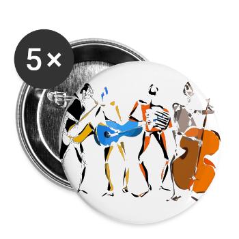 music band - Buttons large 2.2''/56 mm (5-pack) - white - Front