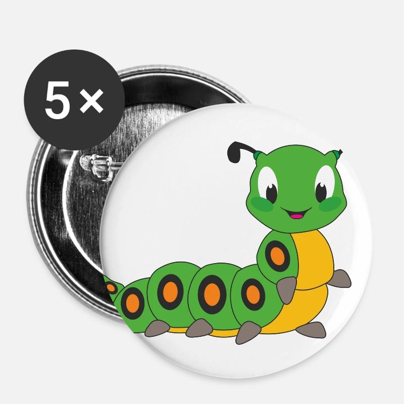 Caterpillar - Buttons large 2.2''/56 mm (5-pack) - white