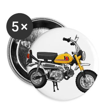 Monkey Z50J J1 DE | parakeet yellow - Buttons large 2.2''/56 mm (5-pack) - white - Front