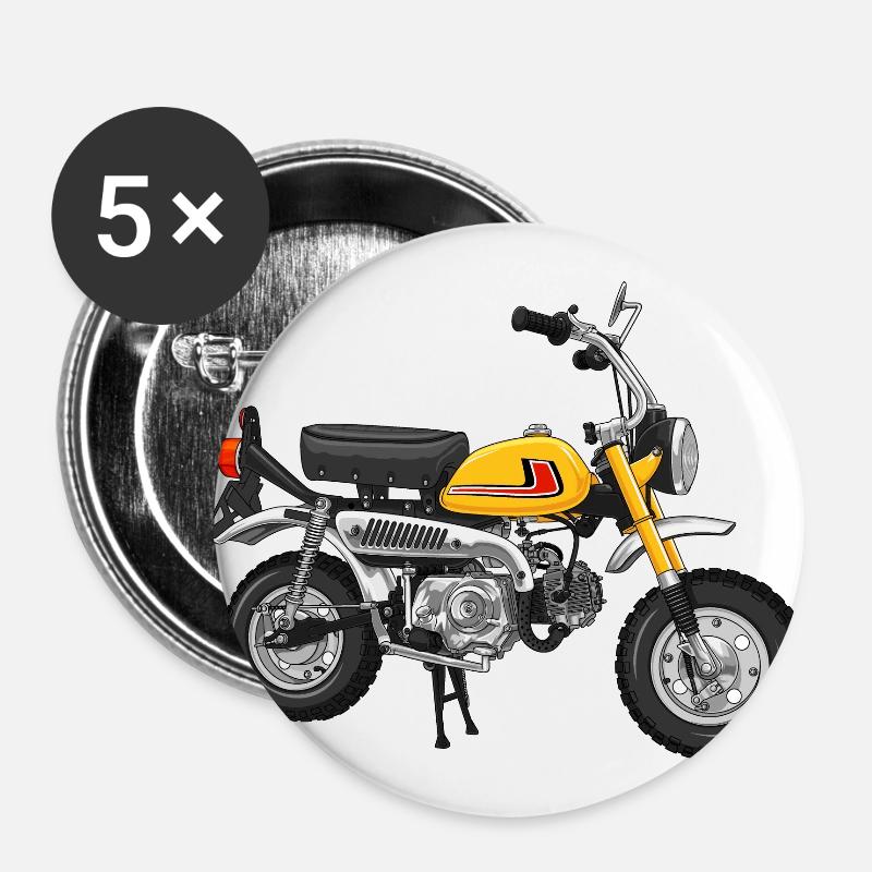 Monkey Z50J J1 DE | parakeet yellow - Buttons large 2.2''/56 mm (5-pack) - white