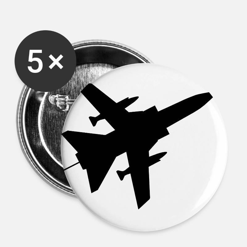 Airplane - Buttons large 2.2''/56 mm (5-pack) - white