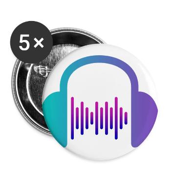 Fête de la musique Music Vibes - Lot de 5 grands badges (56 mm) - blanc - Devant