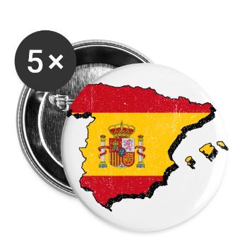 Spanien - Buttons groß 56 mm (5er Pack) - Weiß - Vorne