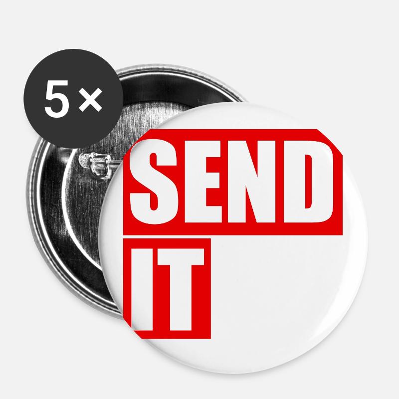 Send It - Buttons groß 56 mm (5er Pack) - Weiß