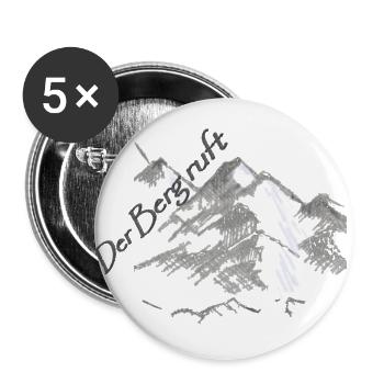 Der Berg ruft - Buttons groß 56 mm (5er Pack) - Weiß - Vorne
