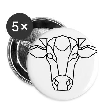 Cow geometric - Buttons large 2.2''/56 mm (5-pack) - white - Front