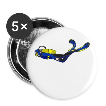 T-shirt de plongée - Lot de 5 grands badges (56 mm) - blanc - Devant